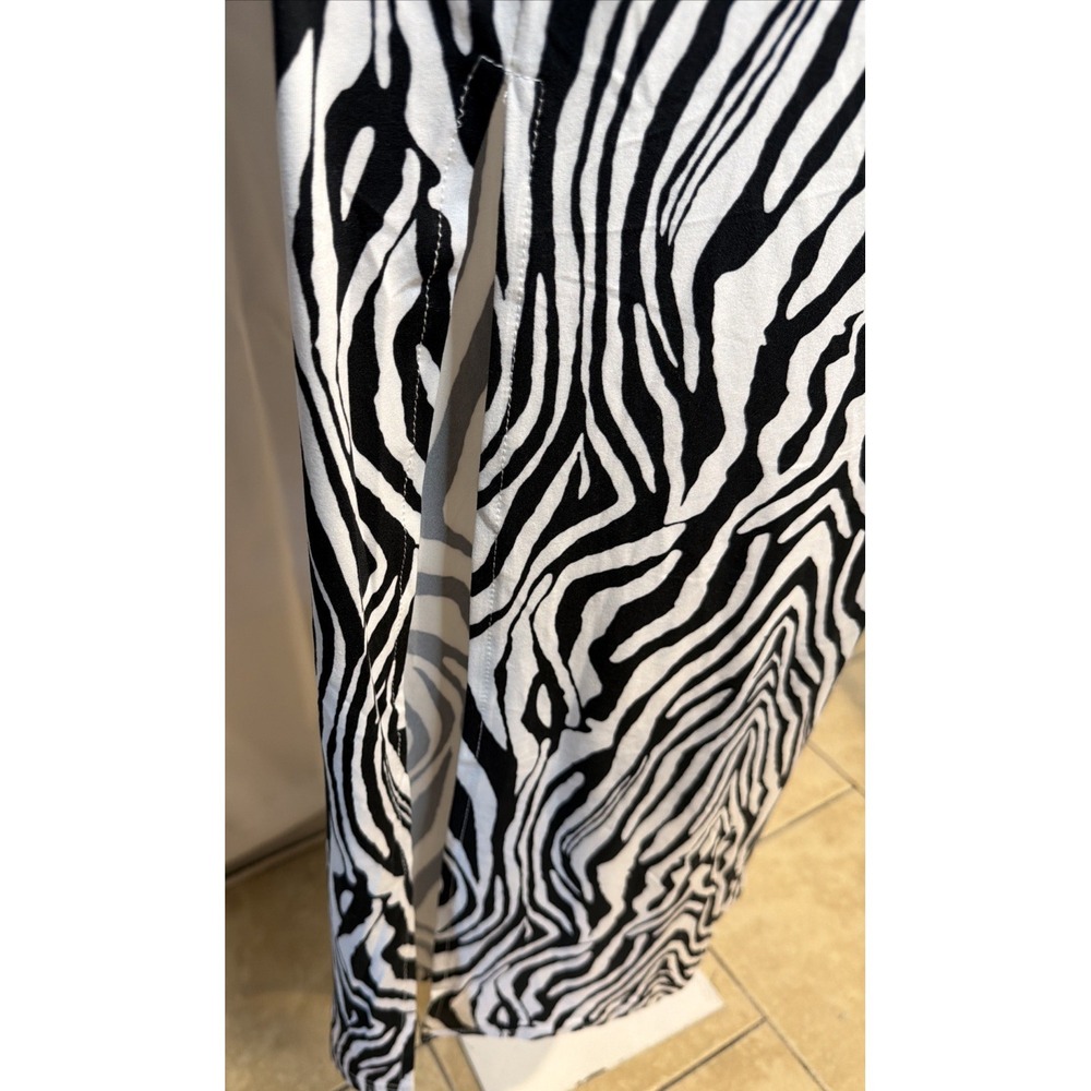 Women's Zebra Print Bodycon Tank Midi Dress Black White Sleeveless Size S - Picture 7 of 8
